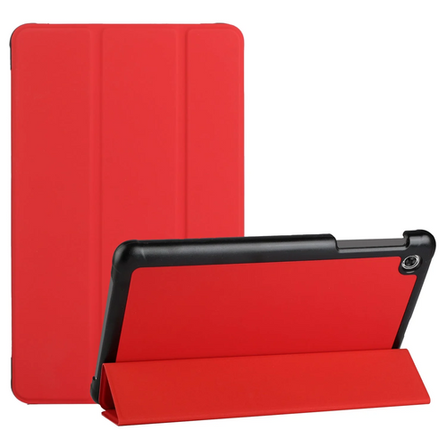 For Alcatel joy tab 2 Trifold Magnetic Closure PU Leather Case Cover - Red Alcatel Joy Tab 2 Red